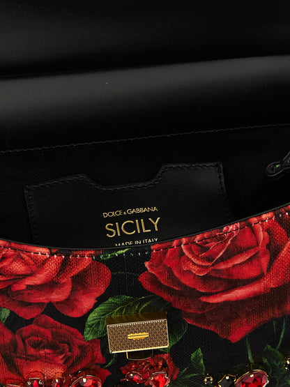 Dolce & Gabbana Rote Baumwoll-Handtasche