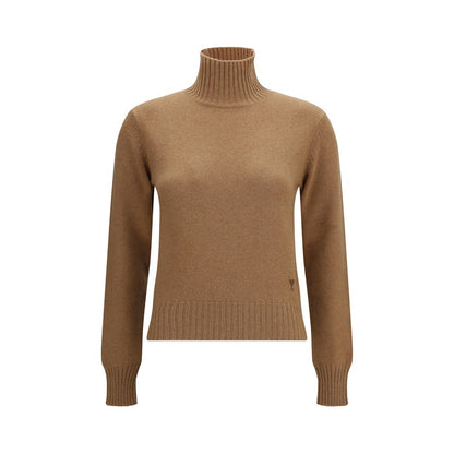 Ami Paris Brauner Kaschmir-Rollkragenpullover