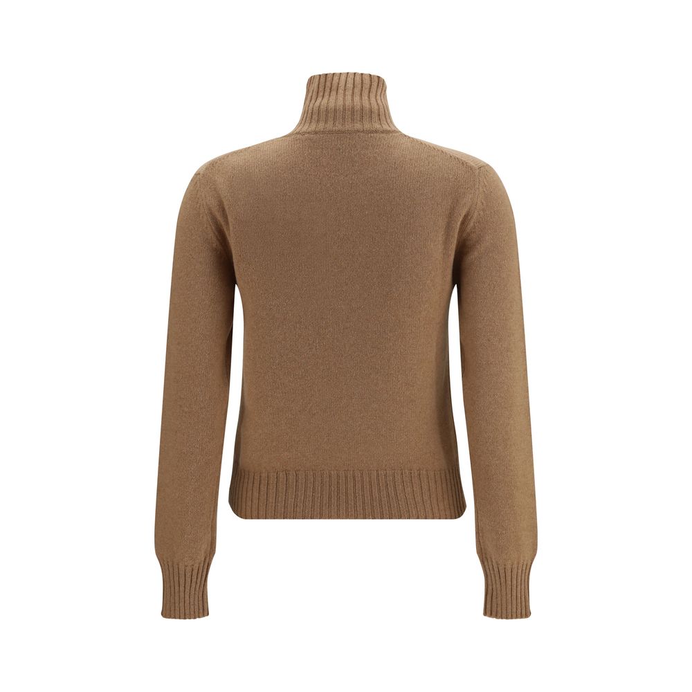 Ami Paris Brauner Kaschmir-Rollkragenpullover