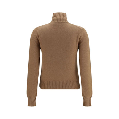 Ami Paris Brauner Kaschmir-Rollkragenpullover