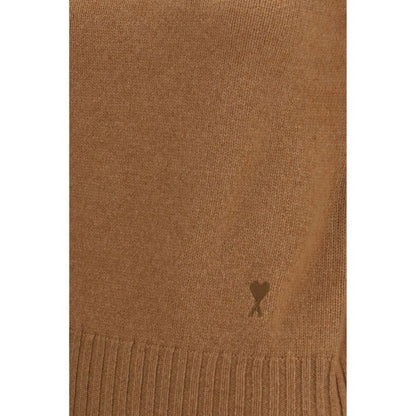 Ami Paris Brauner Kaschmir-Rollkragenpullover