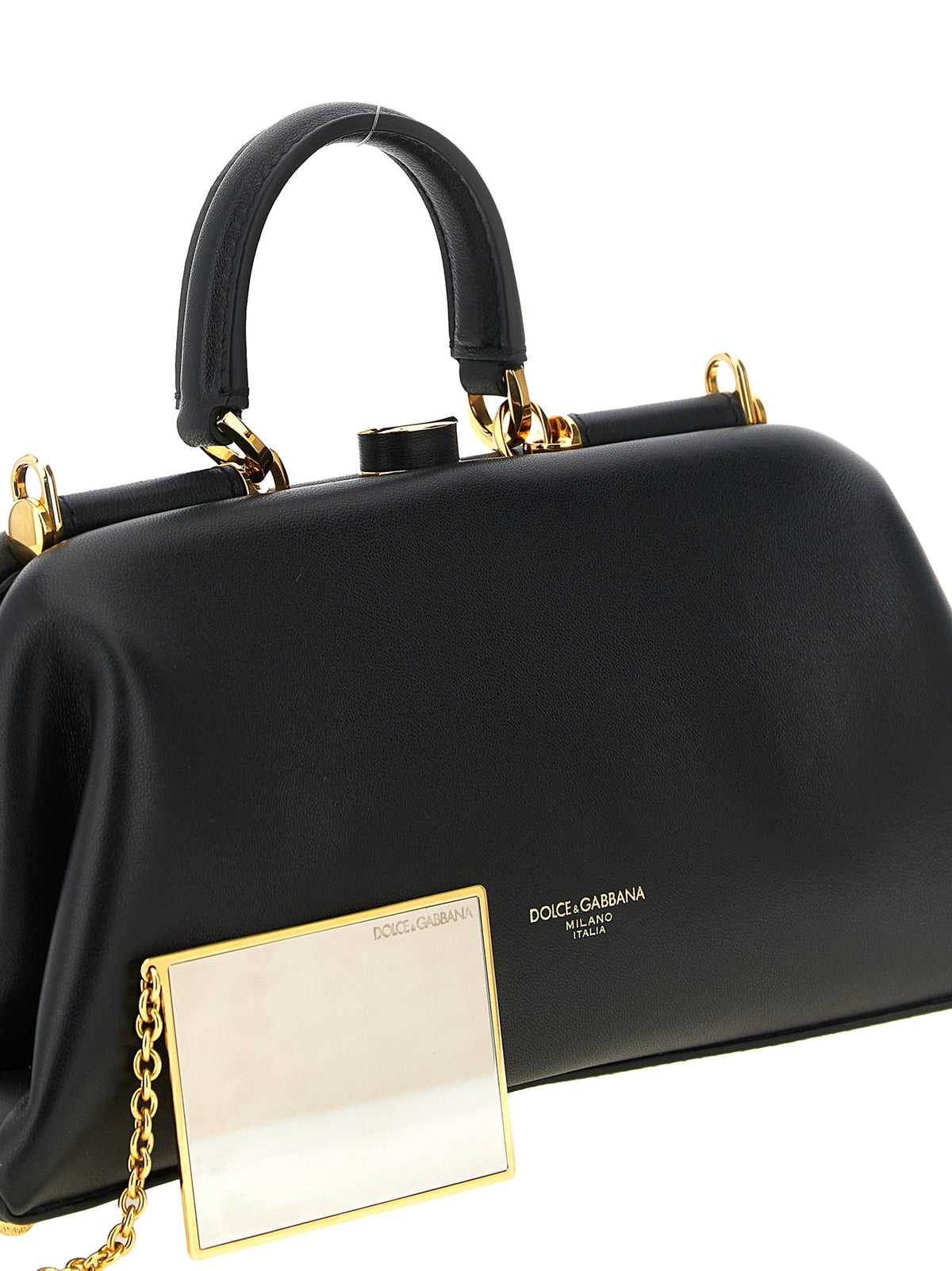 Dolce & Gabbana Schwarze Lammleder-Schultertasche