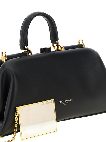 Dolce & Gabbana Schwarze Lammleder-Schultertasche