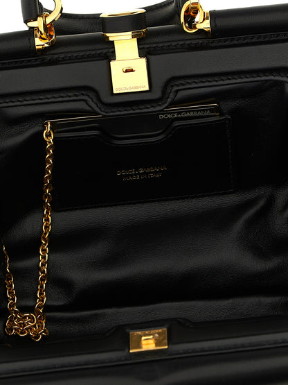 Dolce & Gabbana Schwarze Lammleder-Schultertasche
