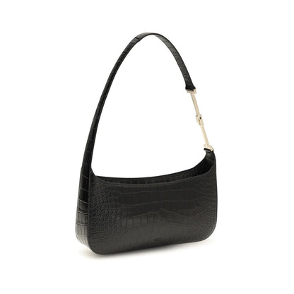 Tom Ford nero pelle di vitello-borsa a spalla con Krokodilprägung