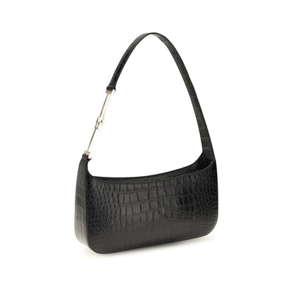 Tom Ford nero pelle di vitello-borsa a spalla con Krokodilprägung