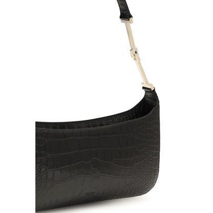 Tom Ford nero pelle di vitello-borsa a spalla con Krokodilprägung
