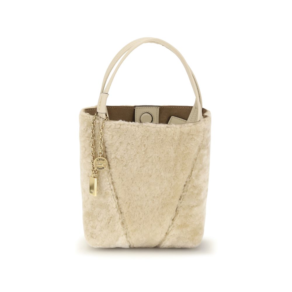 Chloé Spin Bouclé Beige Bucket Bag