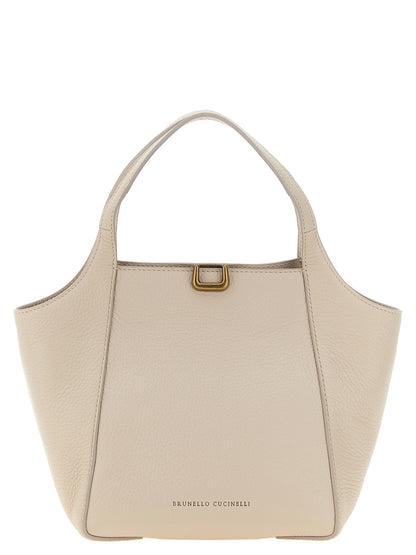 Brunello Cucinelli Handtasche aus beigem Nubukleder