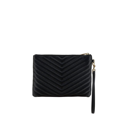 Saint Laurent nero pelle di vitello clutch