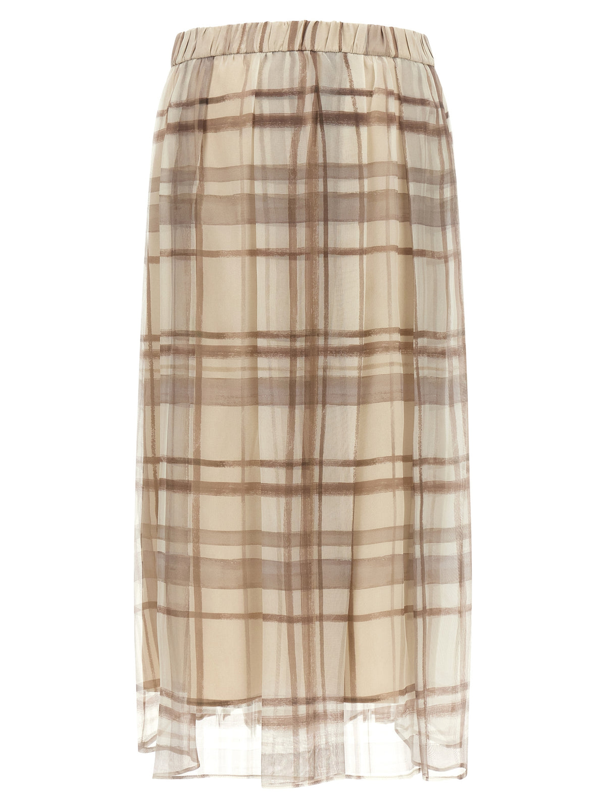 Brunello Cucinelli beige seta -gonna midi