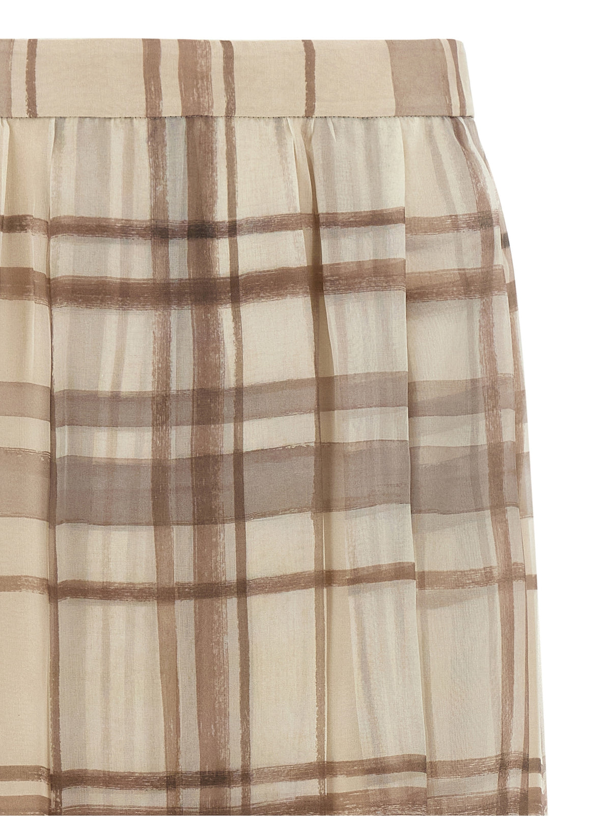 Brunello Cucinelli beige seta -gonna midi