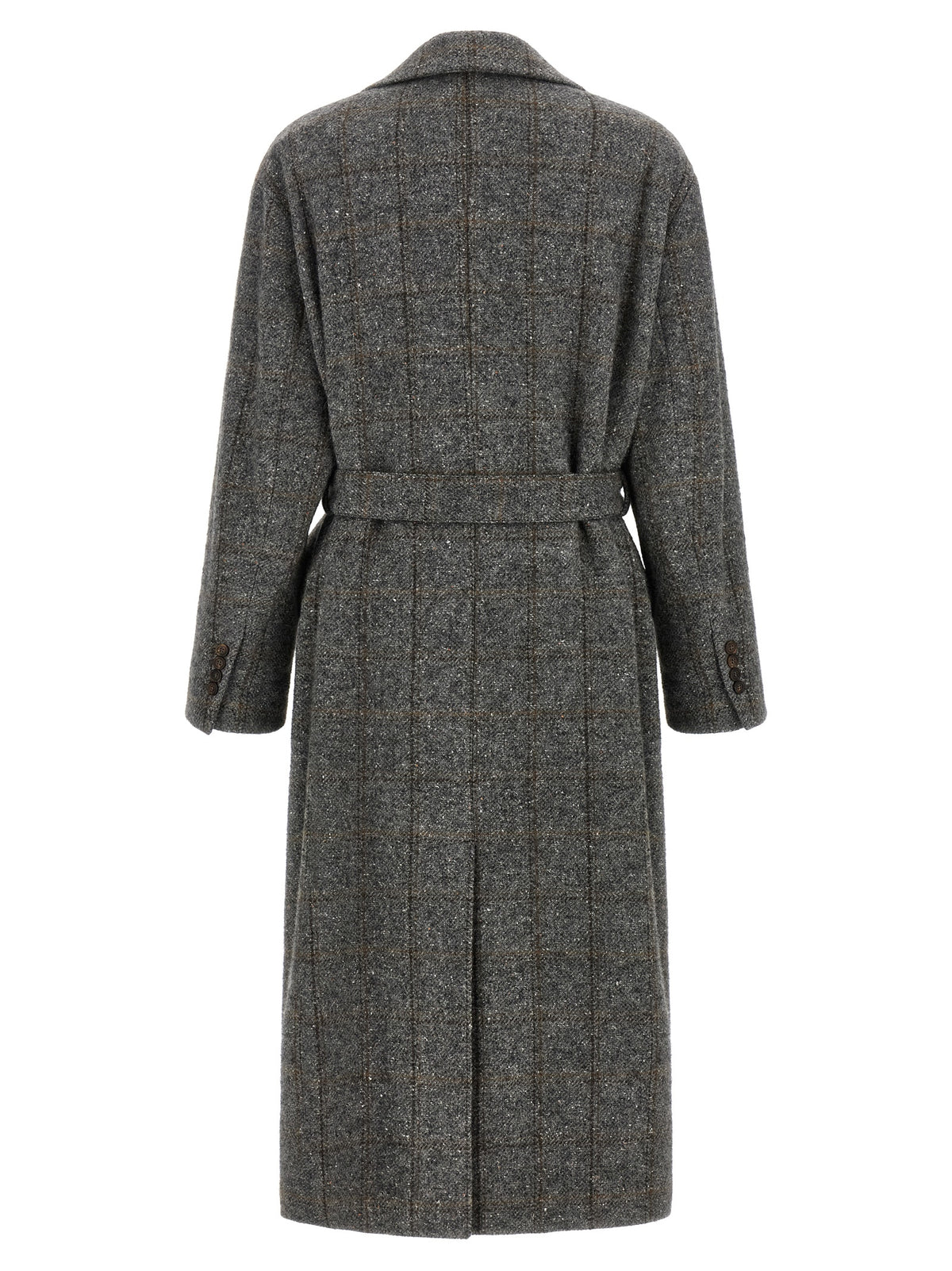 Brunello Cucinelli Grayr Coat in Alpaca und Leder