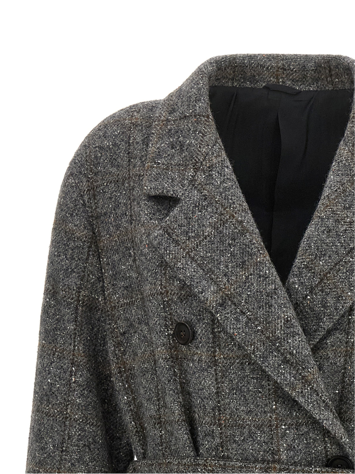 Brunello Cucinelli Grayr Coat in Alpaca und Leder