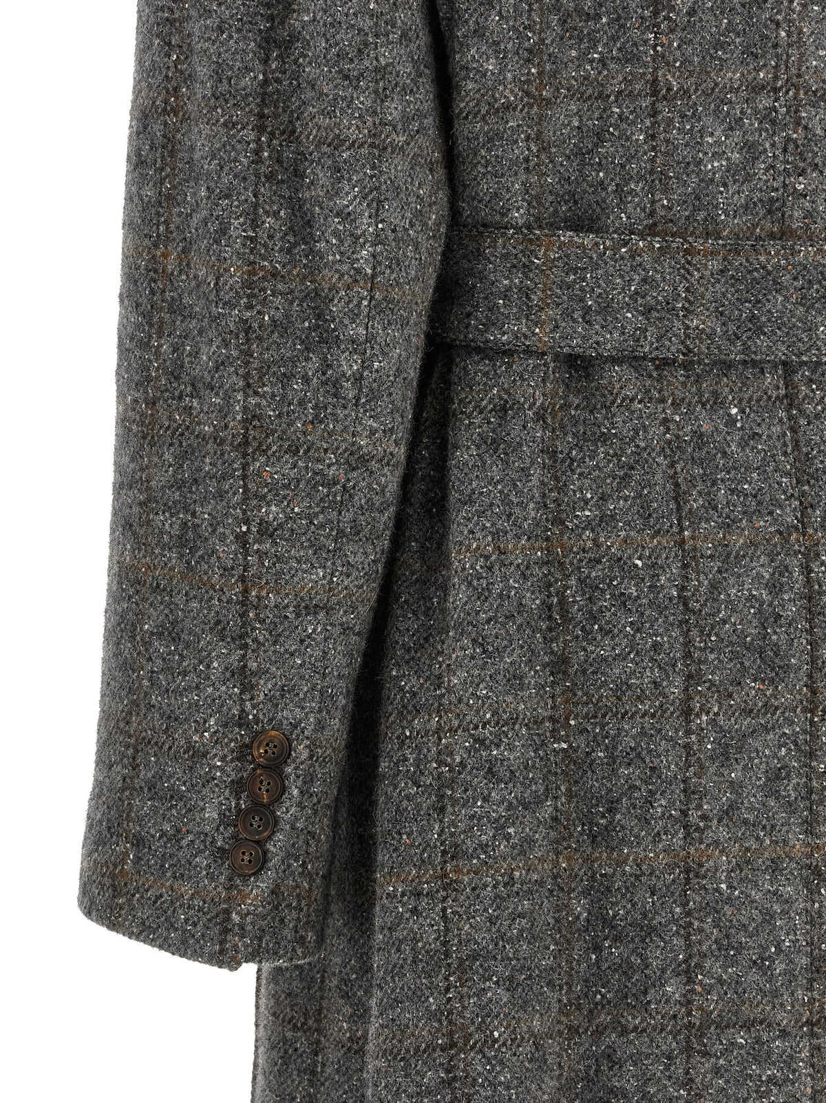 Brunello Cucinelli Grayr Coat in Alpaca und Leder