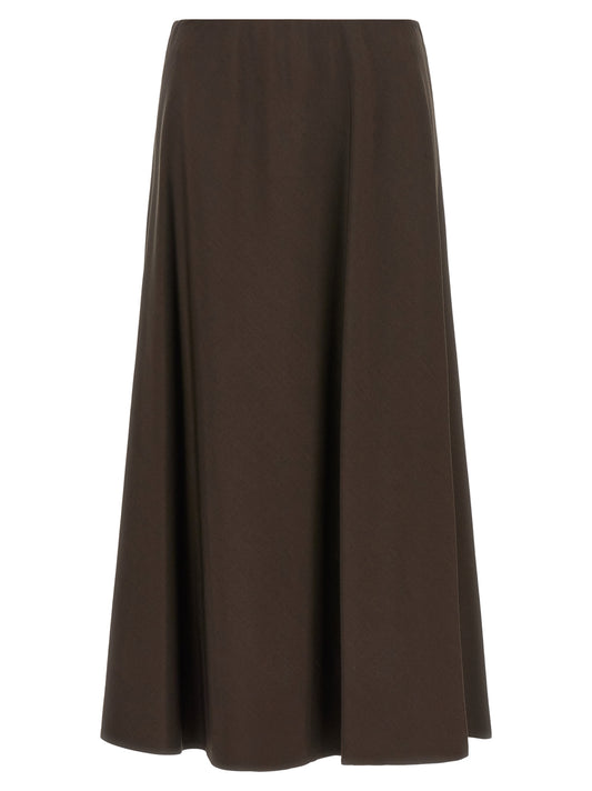 Brunello Cucinelli marroner Midi-gonna in pura lana vergine