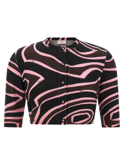 Emilio Pucci Mehrfarbige Wollstrickjacke