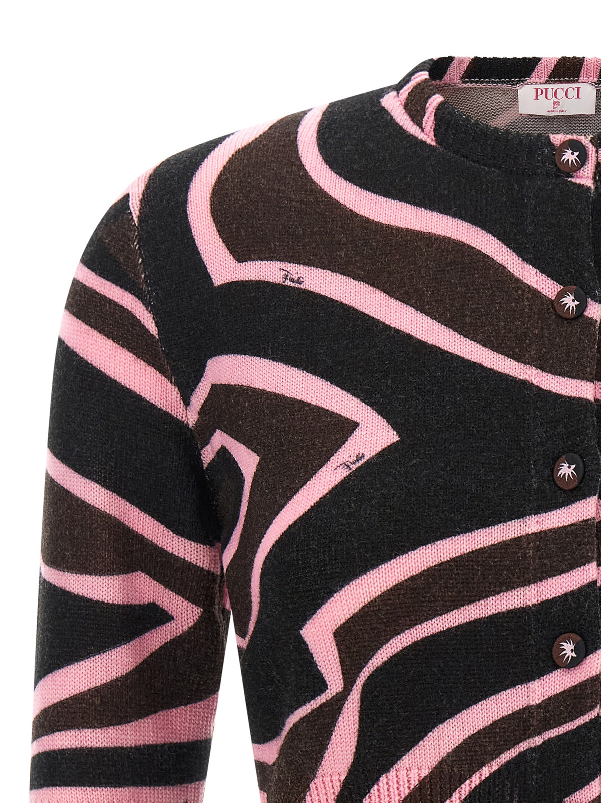 Emilio Pucci Mehrfarbige Wollstrickjacke