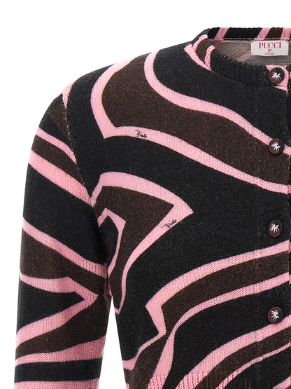 Emilio Pucci Mehrfarbige Wollstrickjacke