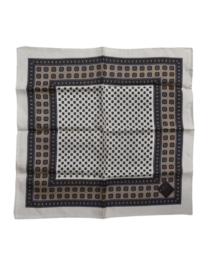 Dolce & Gabbana Mehrfarbiges Seiden-Einstecktuch mit Medaillon-Print