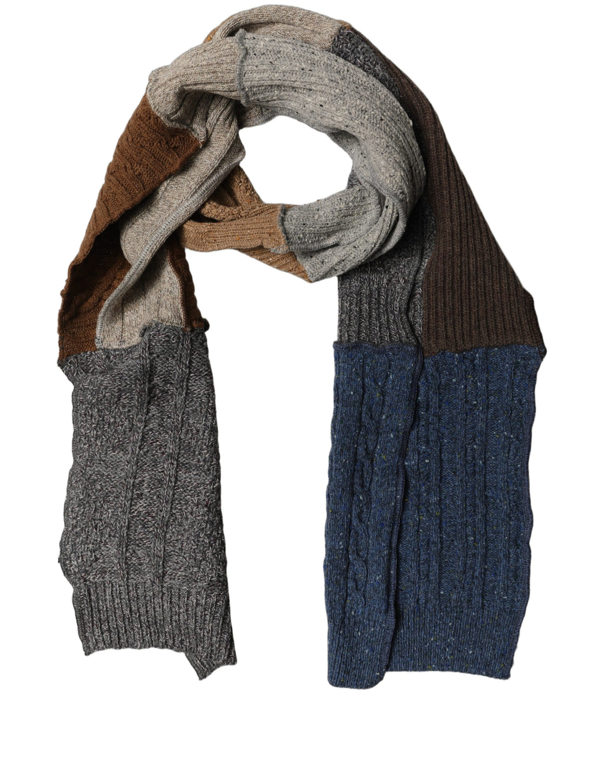 Dolce & Gabbana Multicolor Patchwork Knit Scarf