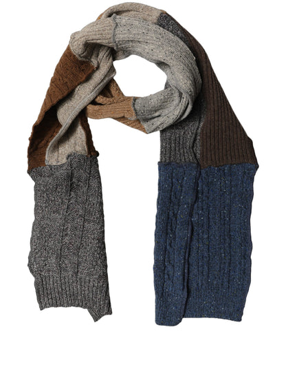 Dolce & Gabbana Multicolor Patchwork Knit Scarf