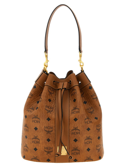 MCM borsa a spalla in marronem Polyethylen