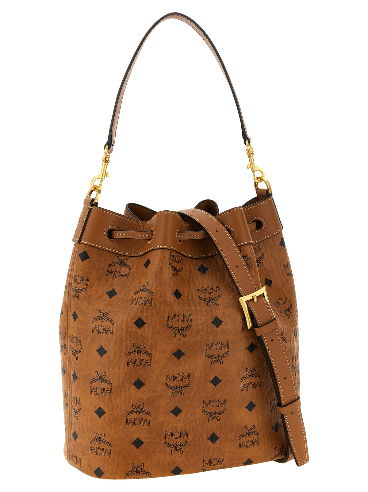 MCM borsa a spalla in marronem Polyethylen