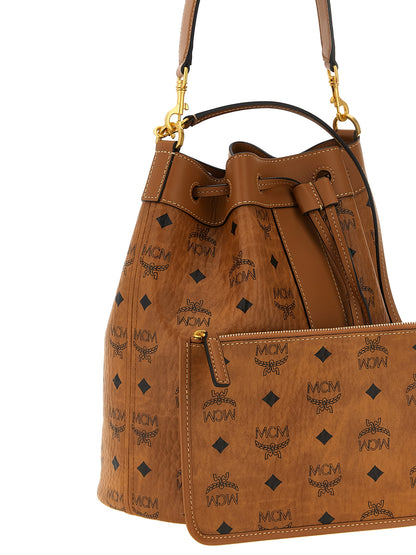 MCM borsa a spalla in marronem Polyethylen
