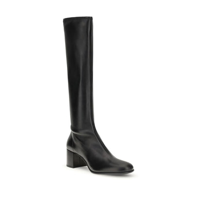 Prada nero pelle di agnello-stivaletti