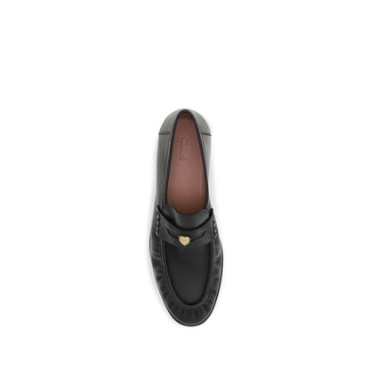 Chloé Black "" Calf Leather Loafer zum Hineinschlüpfen