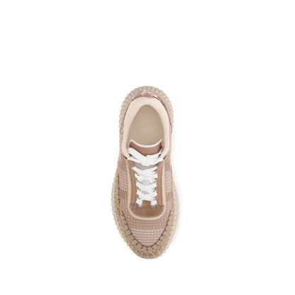 Chloé Beigefarbene Sportschuhe in Nylon