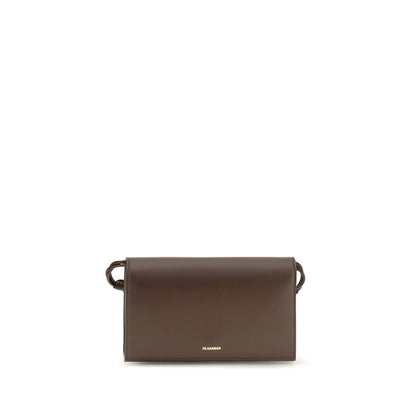 Jil Sander marrone pelle di vitello portafoglio