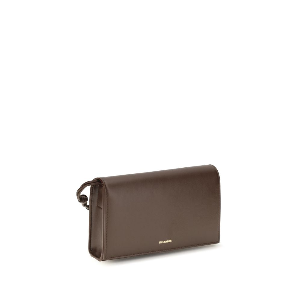 Jil Sander marrone pelle di vitello portafoglio