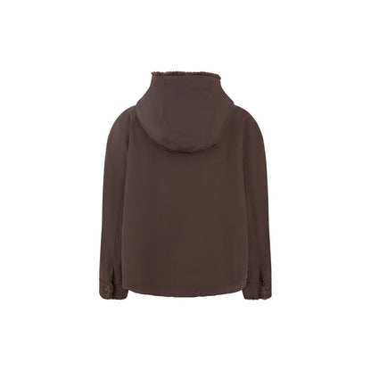 Max Mara marrone cotone giacca in voller Länge