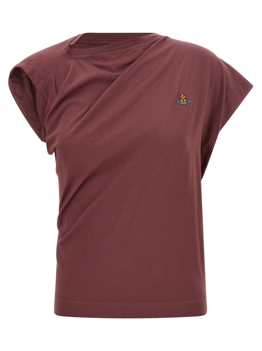 Vivienne Westwood Ärmelloses T-Shirt aus Baumwolle in Bordeaux