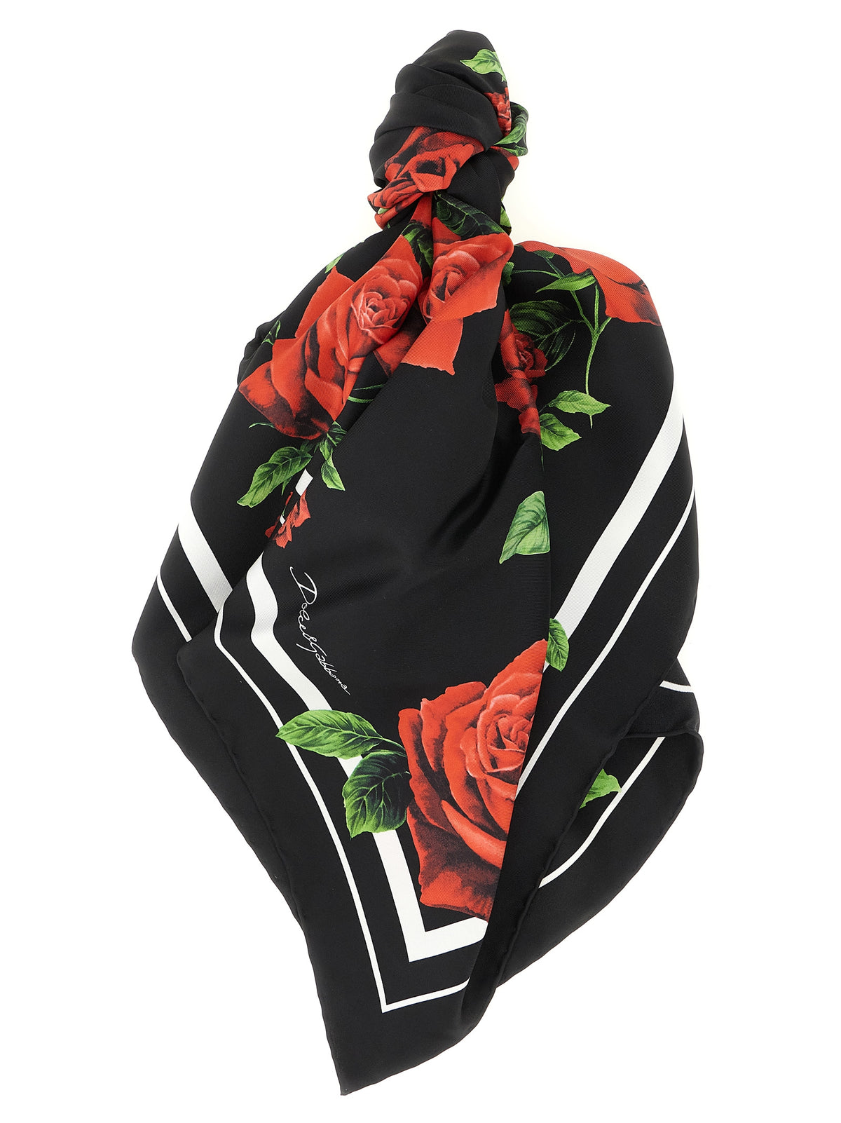Dolce & Gabbana Black Silk Scarf