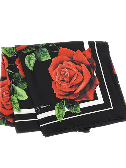 Dolce & Gabbana Black Silk Scarf