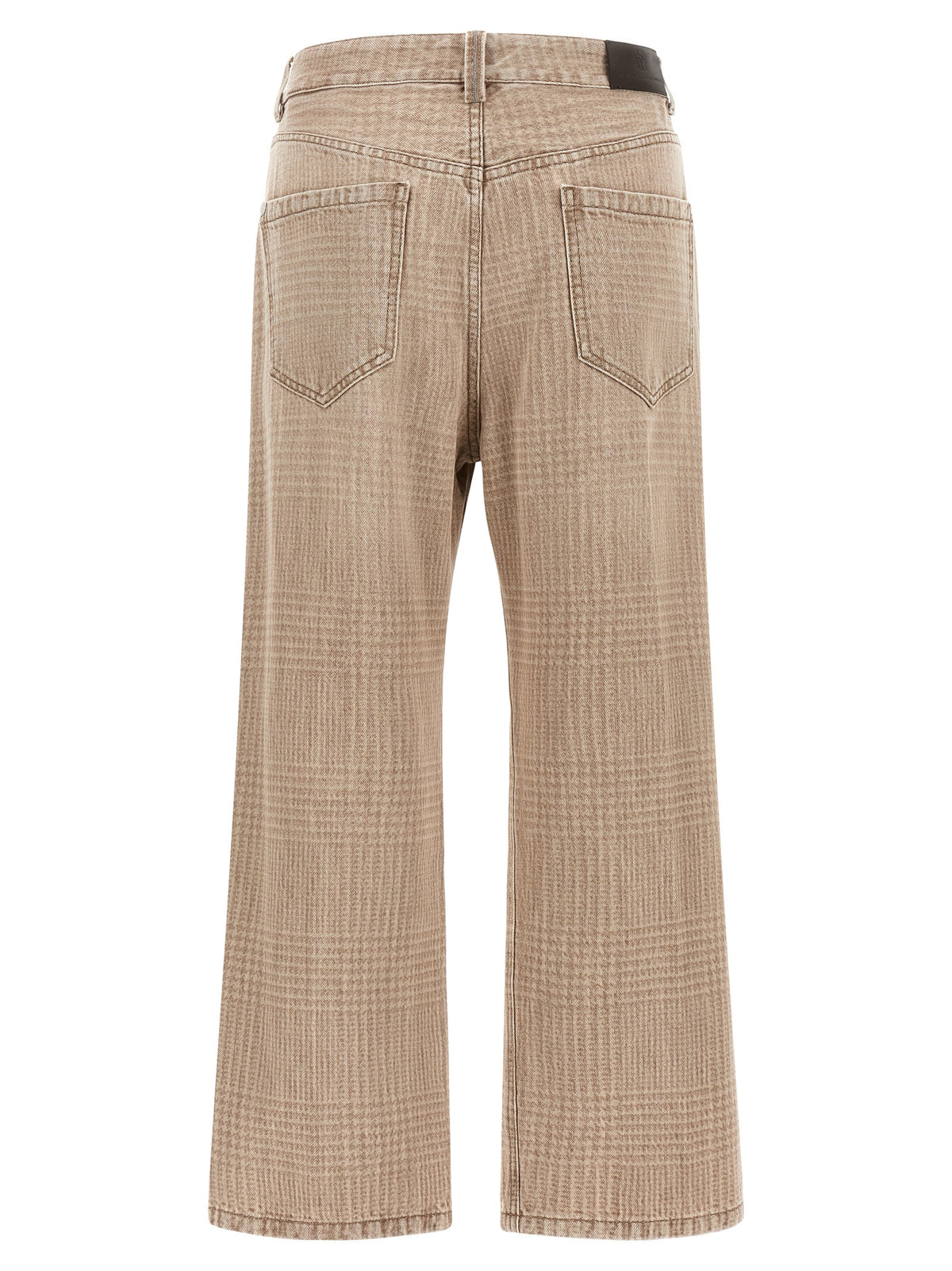 Brunello Cucinelli beige cotone-Jeans im Cropped-Schnitt