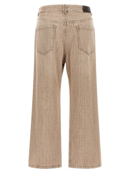 Brunello Cucinelli beige cotone-Jeans im Cropped-Schnitt