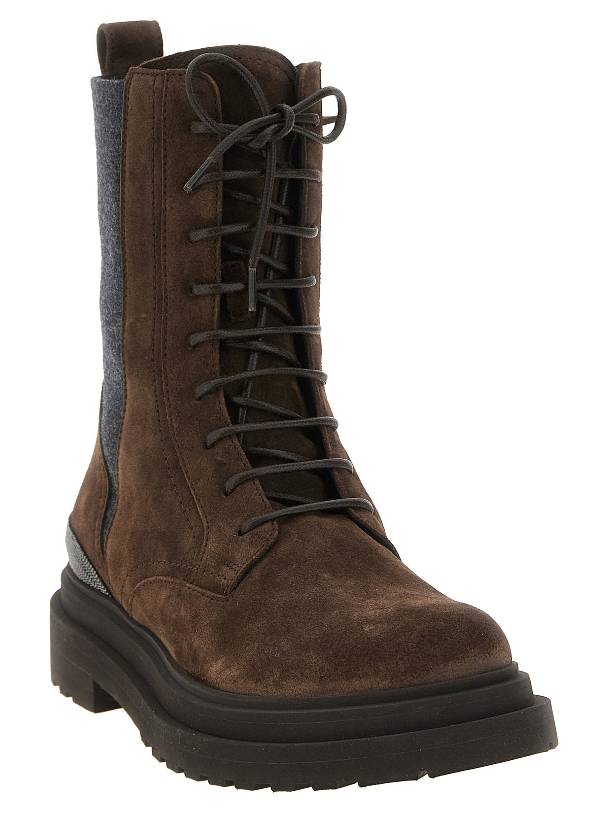 Brunello Cucinelli marrone Schnürstiefel in pelle di vitello