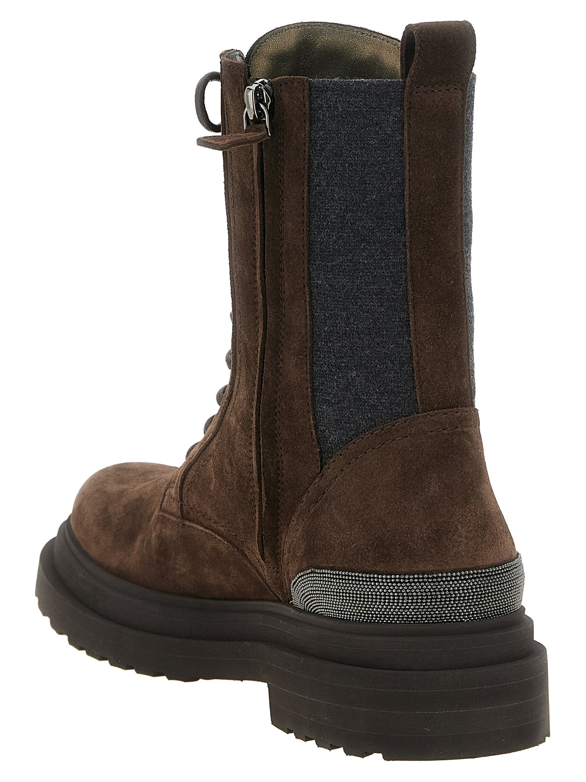 Brunello Cucinelli marrone Schnürstiefel in pelle di vitello
