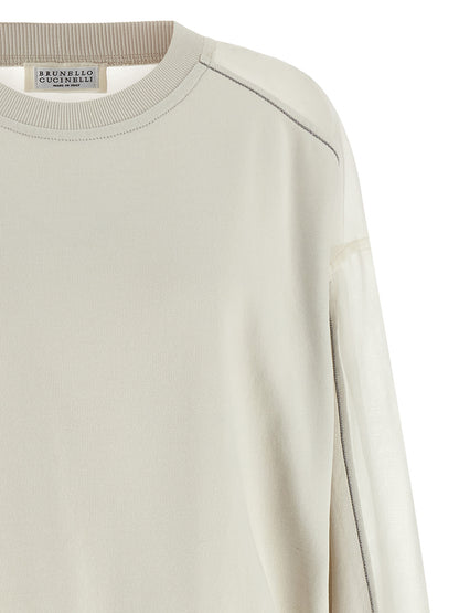 Brunello Cucinelli Weißes Baumwoll-Sweatshirt