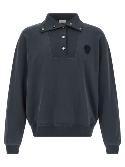 Brunello Cucinelli Bluer Cotton-Sweatshirt