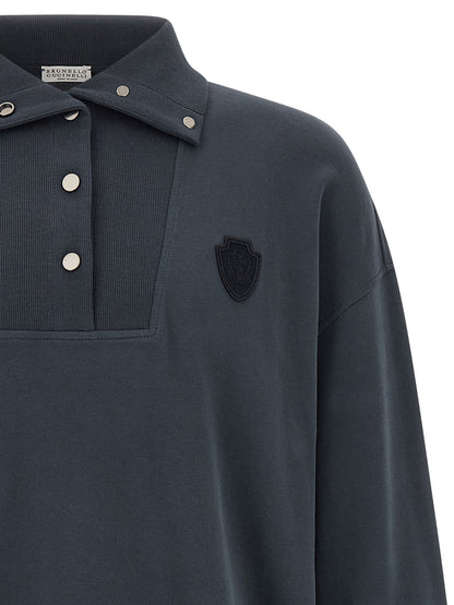 Brunello Cucinelli Bluer Cotton-Sweatshirt