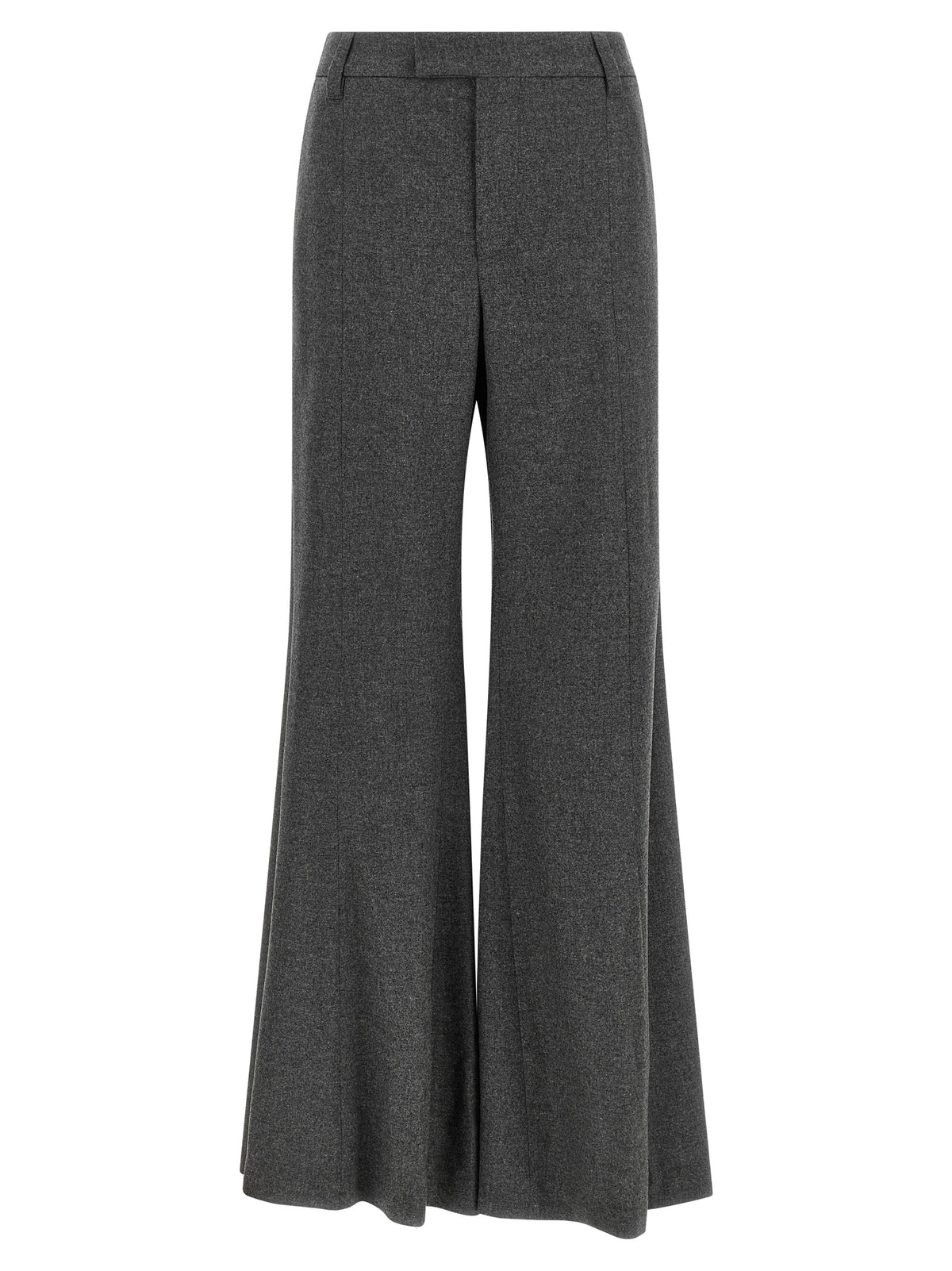 Brunello Cucinelli grigio pantaloni in pura lana vergine con ausgestelltem Bein
