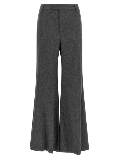 Brunello Cucinelli grigio pantaloni in pura lana vergine con ausgestelltem Bein