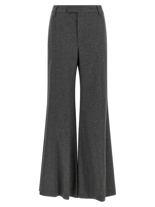 Brunello Cucinelli grigio pantaloni in pura lana vergine con ausgestelltem Bein