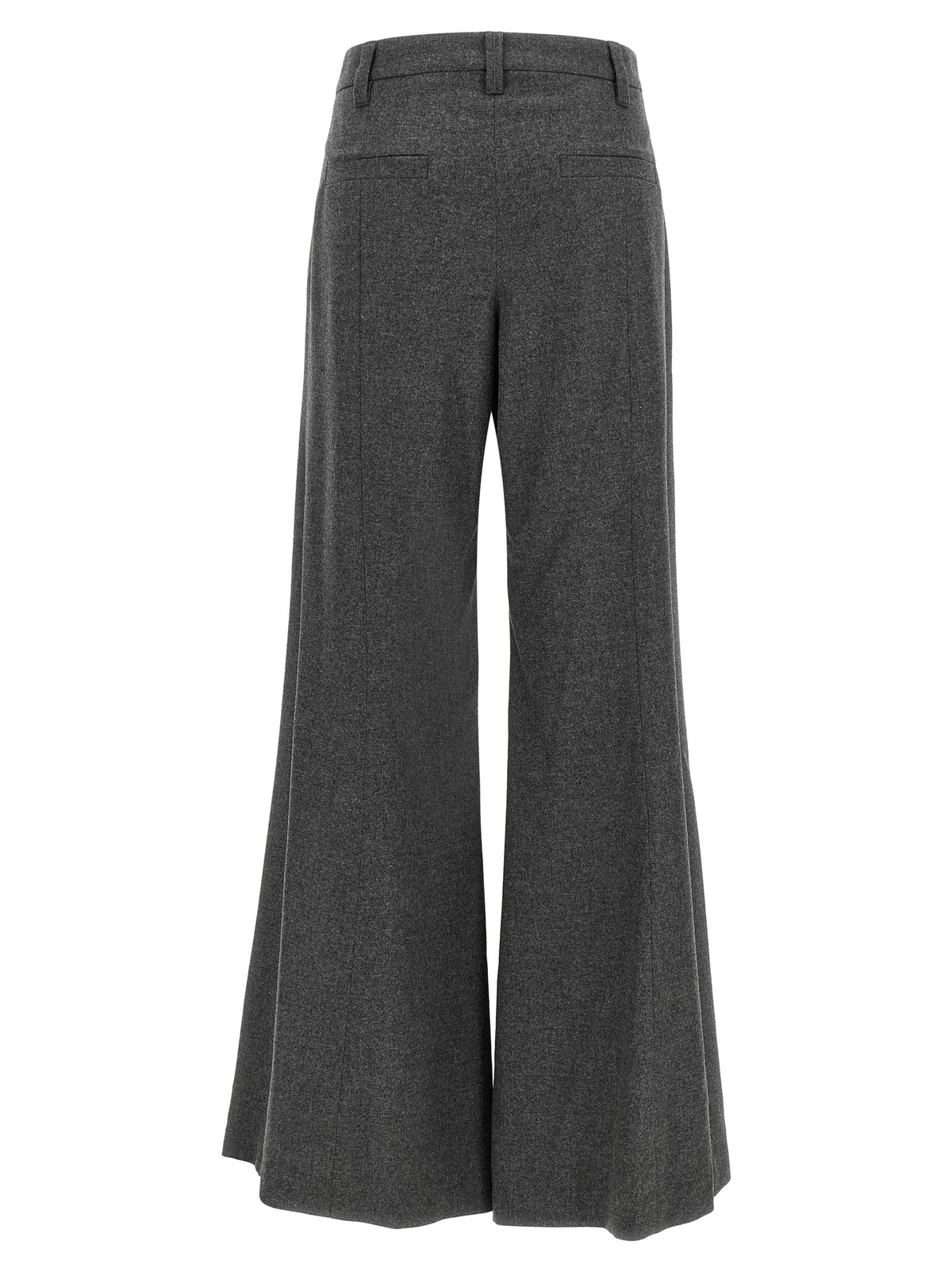 Brunello Cucinelli grigio pantaloni in pura lana vergine con ausgestelltem Bein
