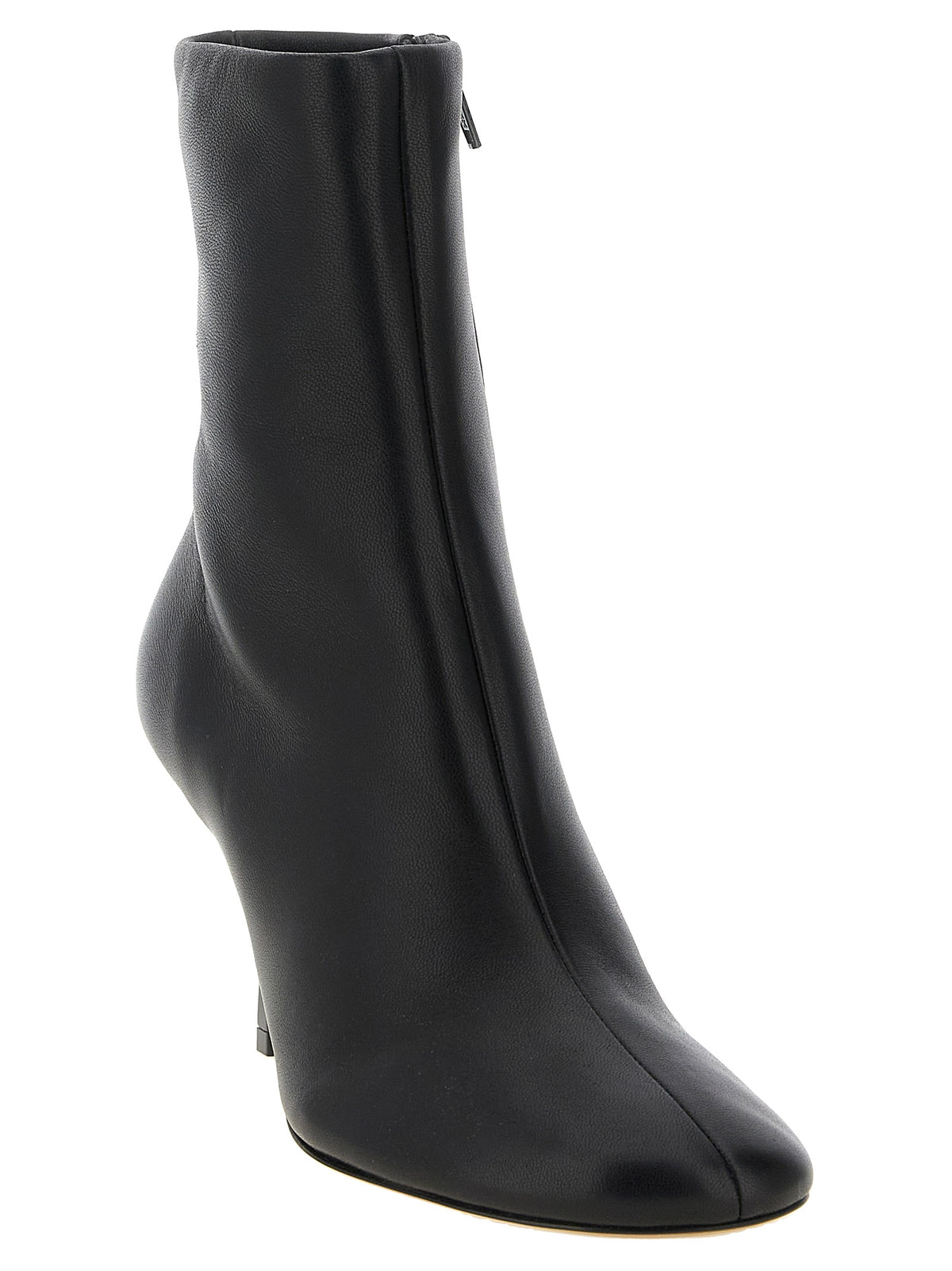 Jacquemus nero stivaletti in pelle di agnello
